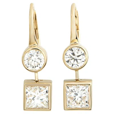 Pre-owned Lb Exclusive 18k Yellow Gold 2.04ct Diamond Earrings Aer-21649-y