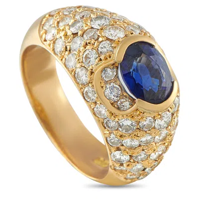 Lb Exclusive 18k Yellow Gold 2.20ct Diamond And Sapphire Ring Mf32-101725