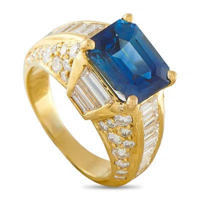 Lb Exclusive 18k Yellow Gold 2.50ct Diamond And Sapphire Ring Mf29-031726