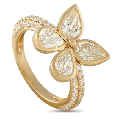 Lb Exclusive 18k Yellow Gold 2.70 Ct Diamond Four-leaf Ring Alr-19971-2-y