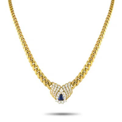 Lb Exclusive 18k Yellow Gold 2.75ct Diamond And Sapphire Necklace Mf04-032025