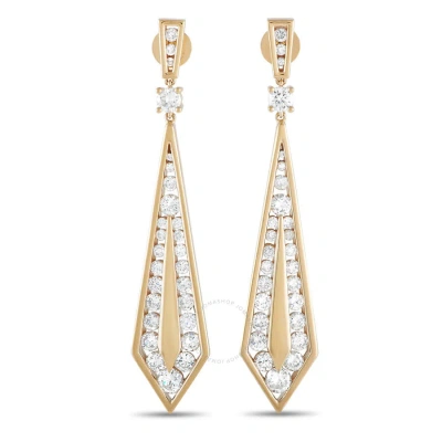 Lb Exclusive 18k Yellow Gold 3.55ct Diamond Geometric Drop Earrings In Multi-color