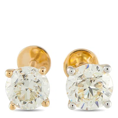 Lb Exclusive 18k Yellow Gold 3.01ct Diamond Stud Earrings Mf05-042726
