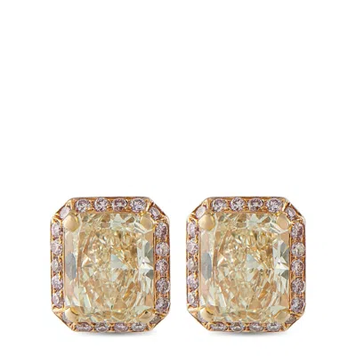 Lb Exclusive 18k Yellow Gold 3.05ct Diamond, Pink Diamond Earrings Mf34-102025 In Metallic