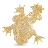 Lb Exclusive 18k Yellow Gold 3.38 Ct Diamond Frog Brooch Mf01-101025 In Gold