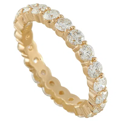 Pre-owned Lb Exclusive 18k Yellow Gold 3.40ct Diamond Eternity Band Ring Mf03-121525