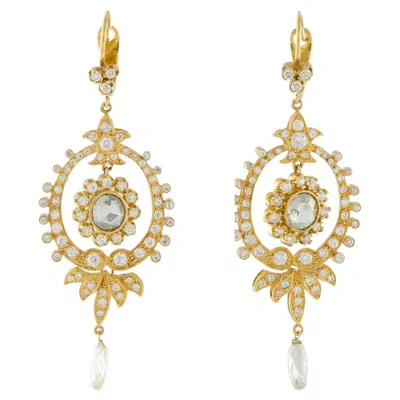 Pre-owned Lb Exclusive 18k Yellow Gold 3.50ct Diamond Earrings Mf38-030326