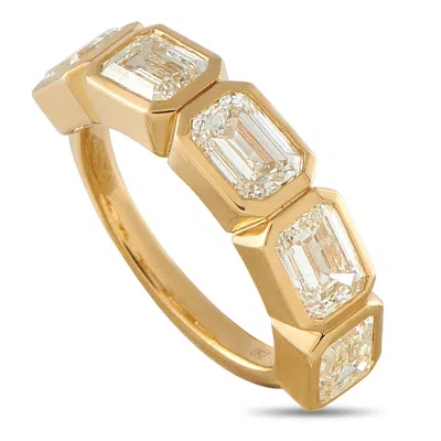 Lb Exclusive 18k Yellow Gold 3.52 Ct Diamond Emerald-cut Ring Alr-18349-y