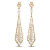 Lb Exclusive 18k Yellow Gold 3.55ct Diamond Geometric Drop Earrings In Gold