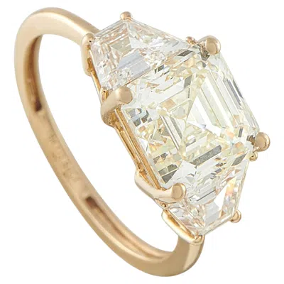 Pre-owned Lb Exclusive 18k Yellow Gold 3.84ct Diamond Ring Mf13-062226