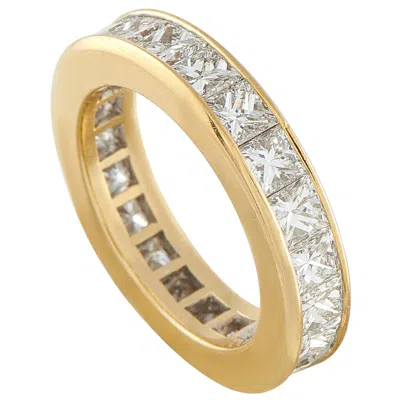 Pre-owned Lb Exclusive 18k Yellow Gold 4.08ct Diamond Eternity Band Ring Mf15-121525