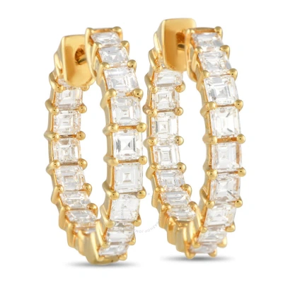 Lb Exclusive 18k Yellow Gold 5.0ct Diamond Inside Out Hoop Earrings In Multi-color