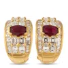 Lb Exclusive 18k Yellow Gold 5.20ct Diamond And Ruby Earrings Mf04-061725