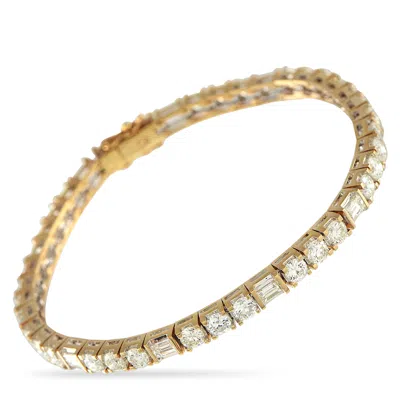 Lb Exclusive 18k Yellow Gold 5.28ct Diamond Tennis Bracelet Mf09-061725