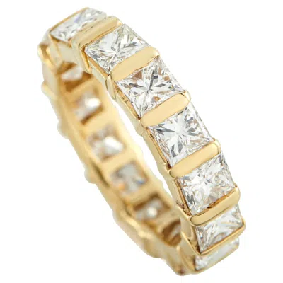 Pre-owned Lb Exclusive 18k Yellow Gold 5.50ct Diamond Bar-set Eternity Band Ring Mf25-122325