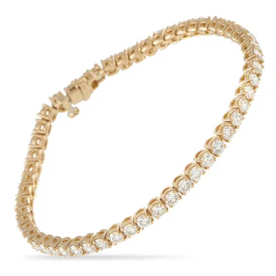 Lb Exclusive 18k Yellow Gold 5.90ct Diamond Tennis Bracelet Mf15-062226 In Silver