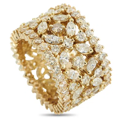 Lb Exclusive 18k Yellow Gold 6.20ct Diamond Wide Band Ring Mf05-011926