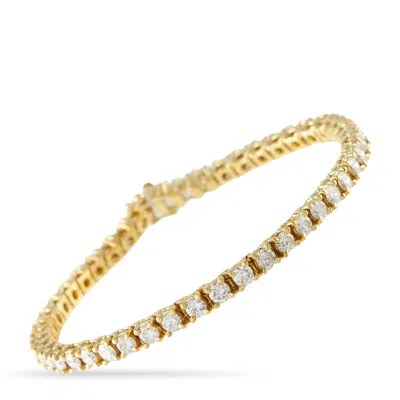 Lb Exclusive 18k Yellow Gold 6.90ct Diamond Tennis Bracelet Mf05-060526 In Silver