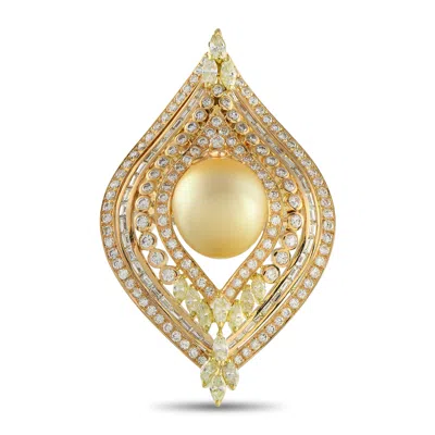 Lb Exclusive 18k Yellow Gold 6.96ct Diamond And Gold Pearl Pendant Mf01-061325