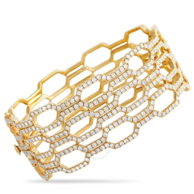 Lb Exclusive 18k Yellow Gold 7.96ct Diamond Openwork Wide Bracelet In Multi-color