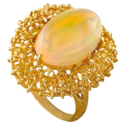 Pre-owned Lb Exclusive 18k Yellow Gold 8.0ct Egyptian Opal Ring Mf07-070826