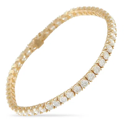 Lb Exclusive 18k Yellow Gold 8.44ct Diamond Tennis Bracelet Mf08-041526