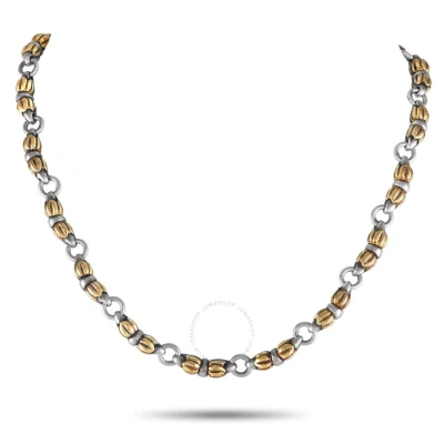 Lb Exclusive 18k Yellow Gold And Silver Necklace In Multi-color