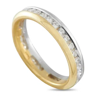 Lb Exclusive 18k Yellow Gold And White Gold 1.08 Ct Diamond Round Eternity Ring Mf04-012226