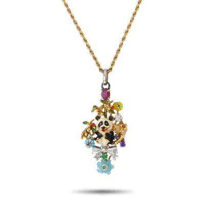Lb Exclusive 18k Yellow Gold Colored Stones Necklace Mf19-031425