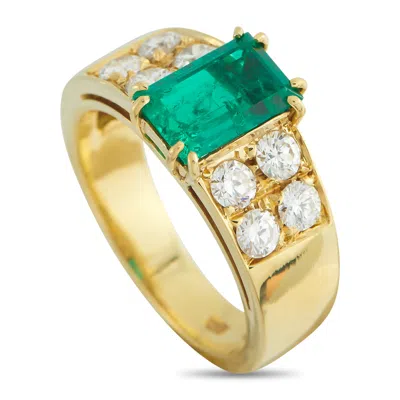Lb Exclusive 18k Yellow Gold Diamond And 1.79ct Emerald Ring Mf06-051426