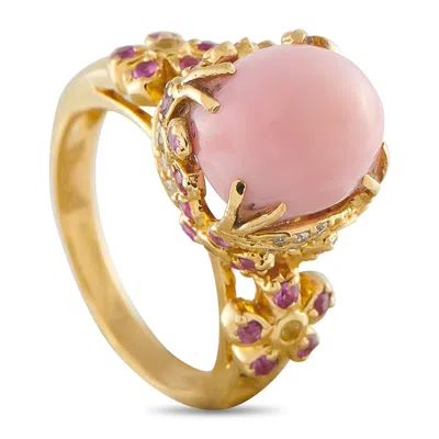 Lb Exclusive 18k Yellow Gold Diamond And Conch Pearl Ring Mf18-050126
