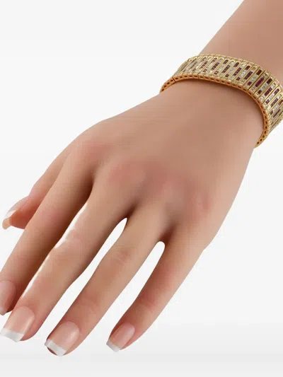 Pre-owned Lb Exclusive 18k Yellow Gold Diamond And Ruby Bracelet