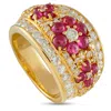 Lb Exclusive 18k Yellow Gold Diamond And Ruby Ring Mf07-101725 In Gold