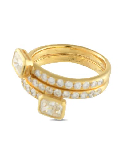 Pre-owned Lb Exclusive 18k Yellow Gold Diamond Coil Ring