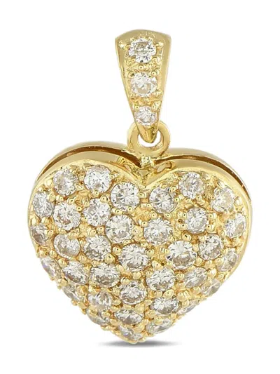 Pre-owned Lb Exclusive 18k Yellow Gold Diamond Heart Pendant