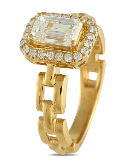 Pre-owned Lb Exclusive 18k Yellow Gold Diamond Link Ring