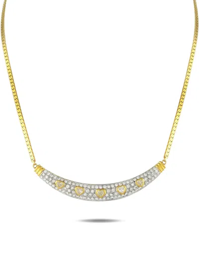 Pre-owned Lb Exclusive 18k Yellow Gold Diamond Necklace