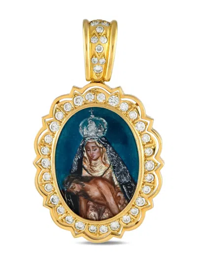 Pre-owned Lb Exclusive 18k Yellow Gold Diamond Pendant