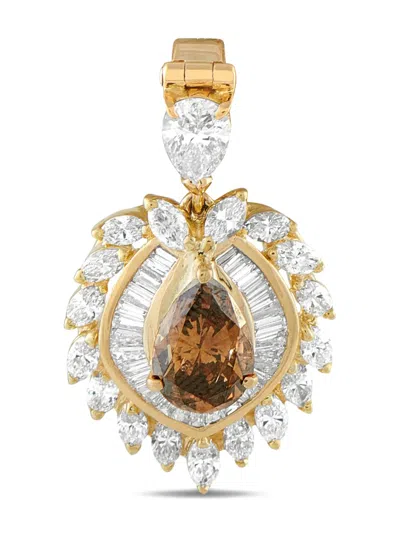 Pre-owned Lb Exclusive 18k Yellow Gold Diamond Pendant