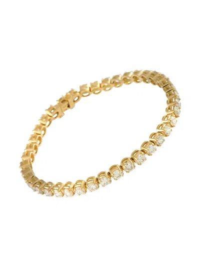 Pre-owned Lb Exclusive 18k Yellow Gold Diamond Tennis Bracelet