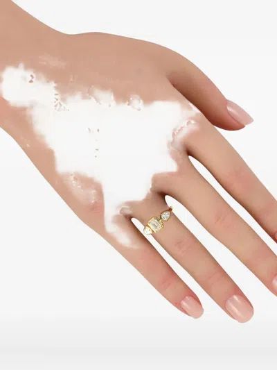 Pre-owned Lb Exclusive 18k Yellow Gold Diamond Trilogy Ring