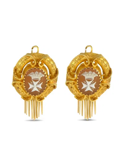 Pre-owned Lb Exclusive 18k Yellow Gold Drop Earrings