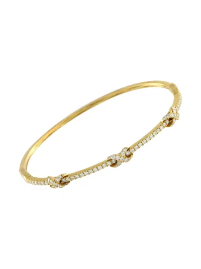 Pre-owned Lb Exclusive 18k Yellow Gold Infinity Knot Diamond Bracelet
