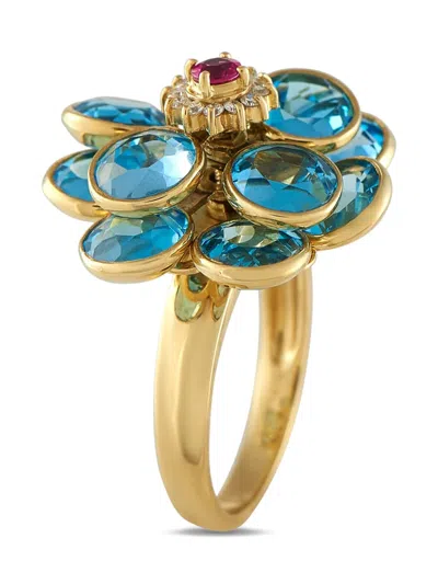 Pre-owned Lb Exclusive 18k Yellow Gold Multi-stone Ring