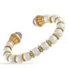 Lb Exclusive 18k Yellow Gold Pearl And Amethyst Bracelet Mf01-070925 In Gold