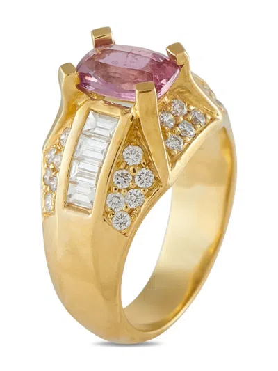 Pre-owned Lb Exclusive 18k Yellow Gold Sapphire And Diamond Ring