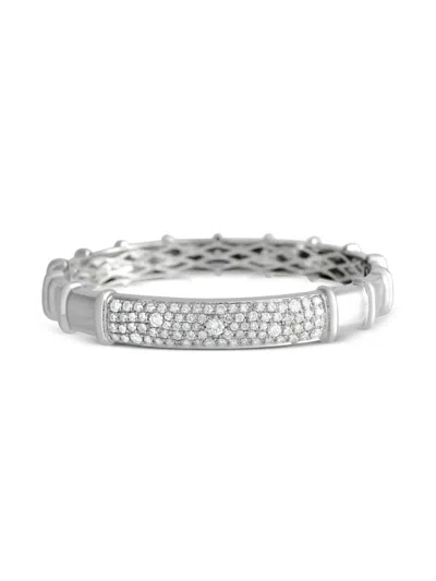 Pre-owned Lb Exclusive 18kt White Gold Diamond Bracelet In Silver