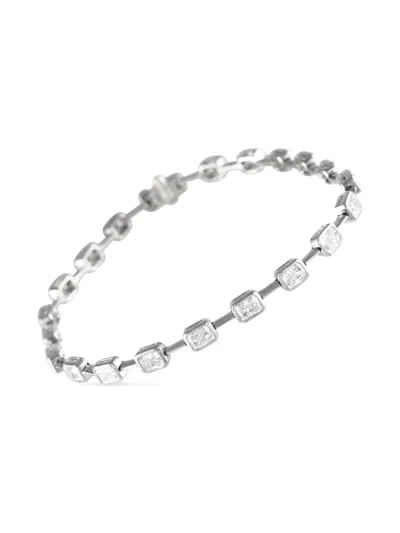 Pre-owned Lb Exclusive 18kt White Gold Diamond Bracelet In Silver