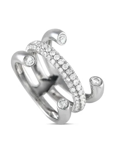 Pre-owned Lb Exclusive 18kt White Gold Triple Band Diamond Ring