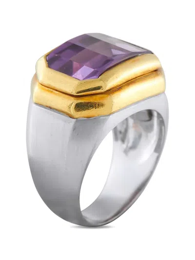 Pre-owned Lb Exclusive Amethyst Ring In Silver